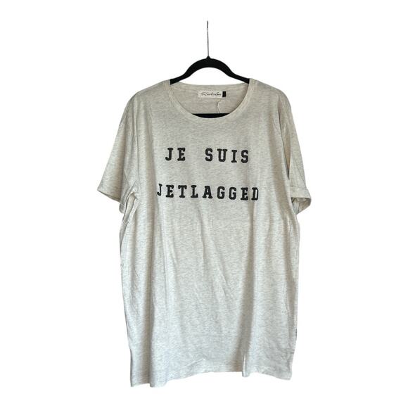 NWT The Laundry Room Je Suis Jetlagged T-Shirt, Grey, S - Picture 1 of 4